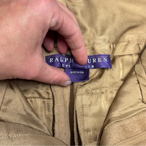 Ralph Lauren Collection baby camel wide leg slacks women's 6 high waisted - Picture 8 of 12